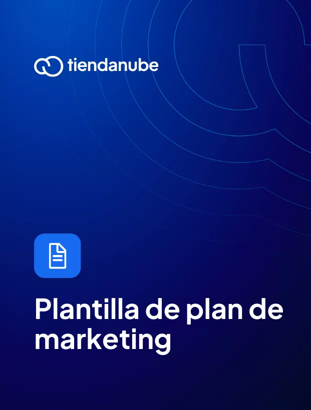 Portada de la plantilla de plan de marketing en Excel o Google Sheets.