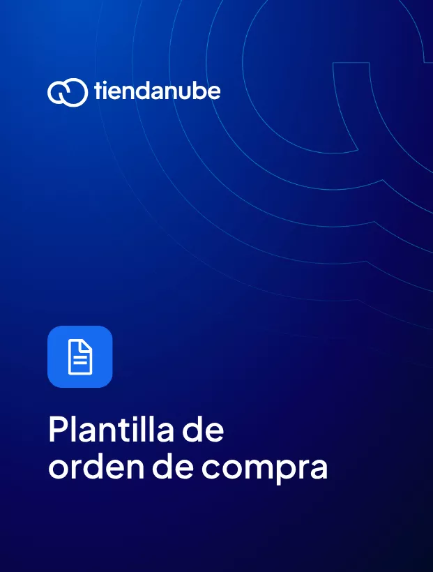 Portada de plantilla de orden de compra en Excel o Google Sheets.