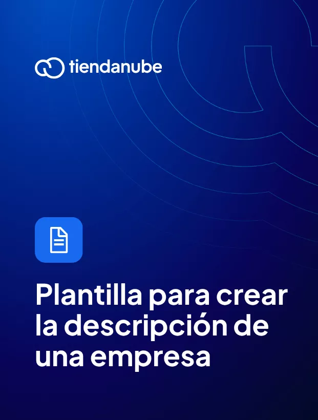 Portada de la plantilla editable para crear la descripción de una empresa.